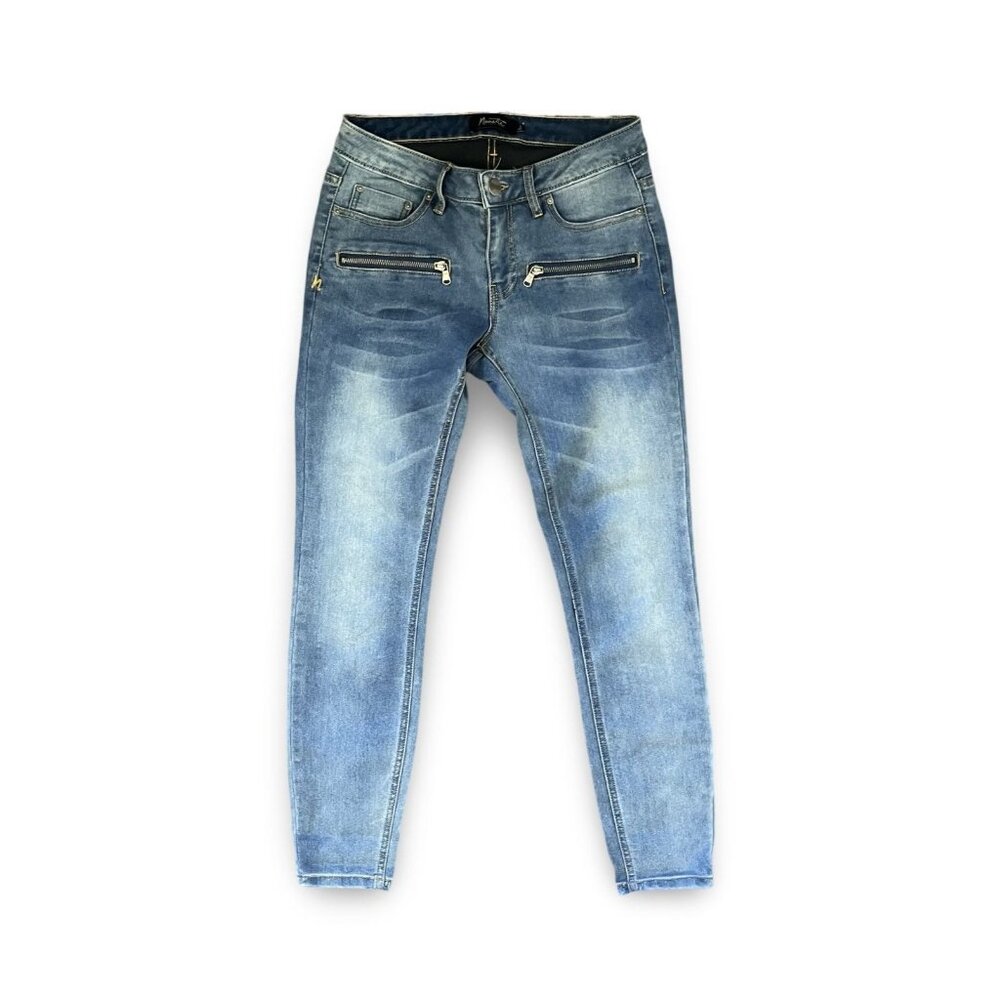 NANETTE LEPORE Belle Mid Rise Ankle Slim Straight Leg Faded Jeans Size 2